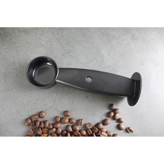 Ложка для дозирования и трамбовки с темпером 25 мл 4,5*16 см черная пластик Barbossa