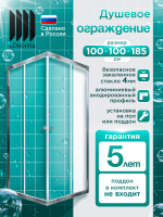 Душевое ограждение DIONRIA (100х100) стекло прозрачное, без поддона