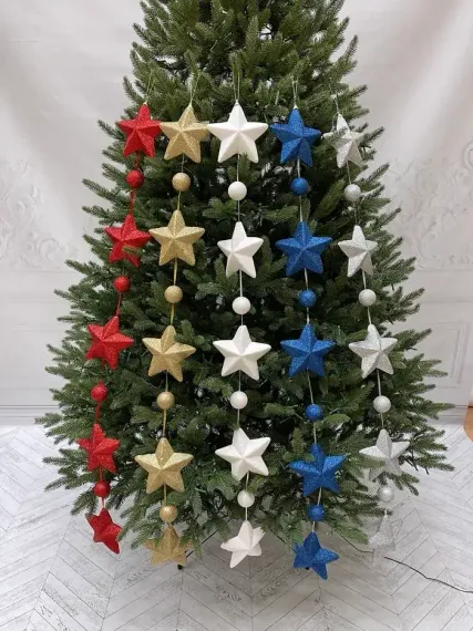 Гирлянда Звездопад 104 см., диаметр 13 см., серебряная, пенопласт, Christmas DeLuxe (89424)