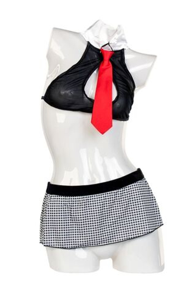 Надувная секс-кукла с реалистичной головой в костюме учительницы