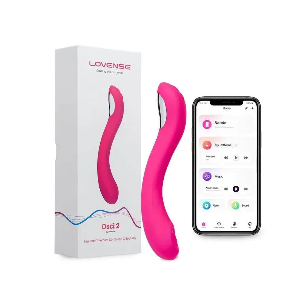 Нереалистичный вибратор Lovense Osci 2, силикон, розовый, 22 см