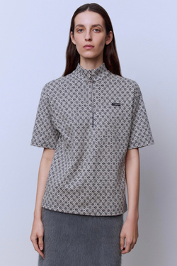 Поло на молнии с хлопком