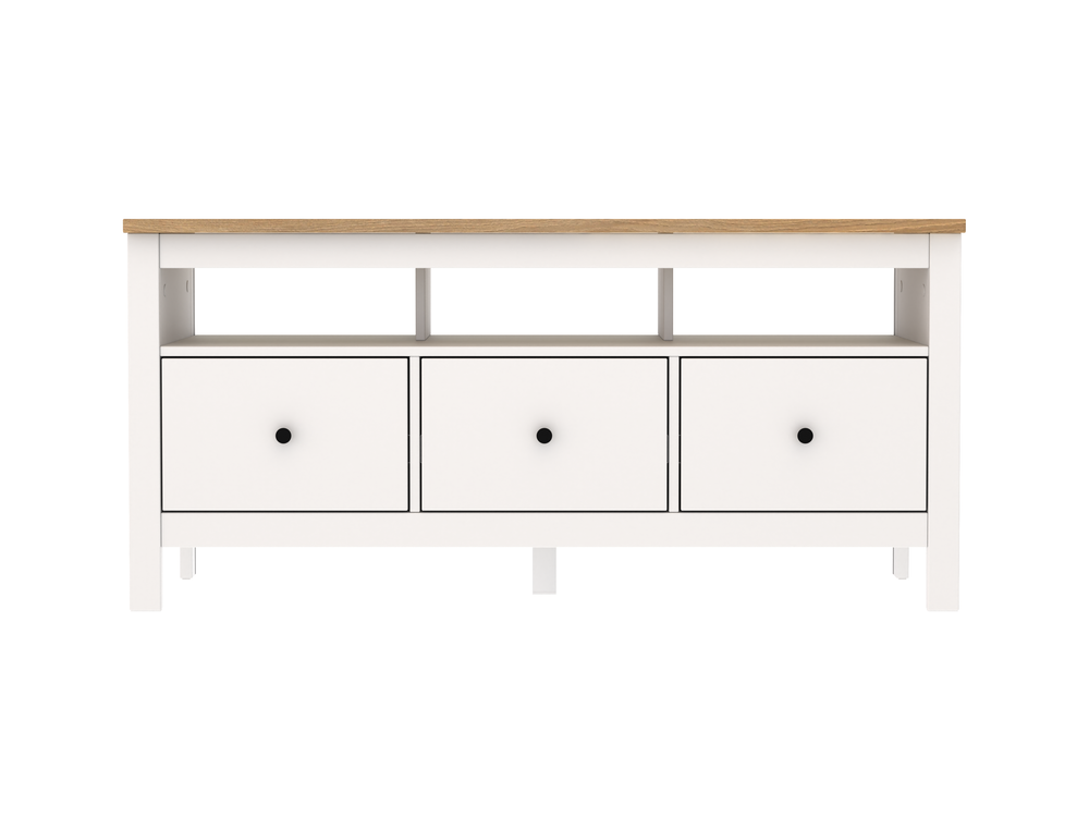 Тумба САГА 3 ящика белая/ясень