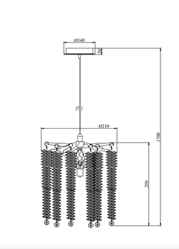Светильник подвесной 1*Е14 2167/05/01P бронза Eiva Stilfort