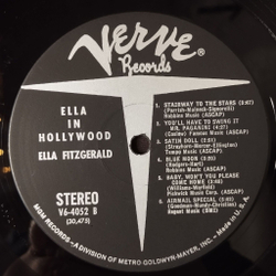 Винтажная виниловая пластинка LP Ella Fitzgerald Ella In Hollywood (USA 1961)
