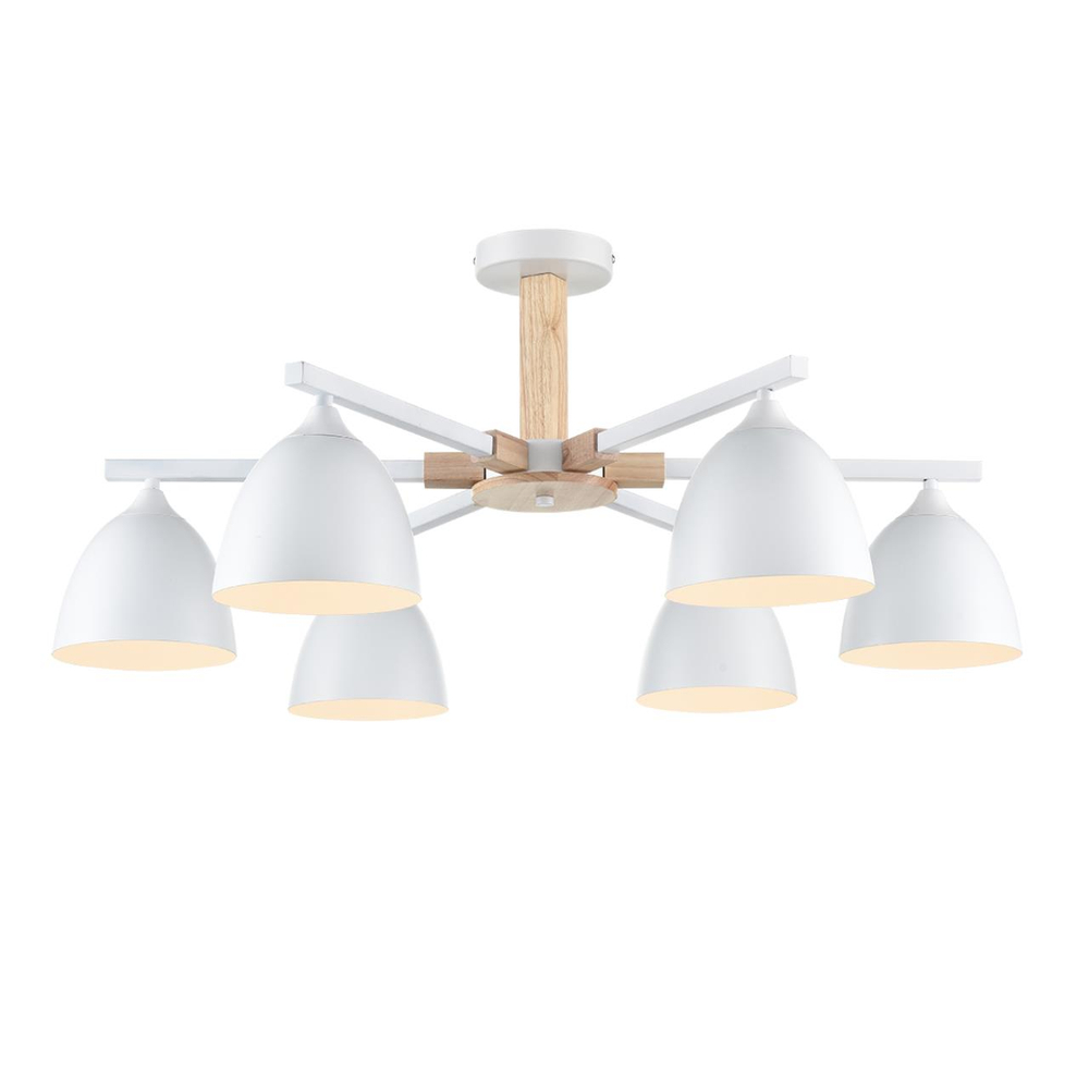 8095/6C MODERNI LN26 340 белый/белый металл, дерево/металл Люстра потолочная Е27 6*60W 220V COLANGE