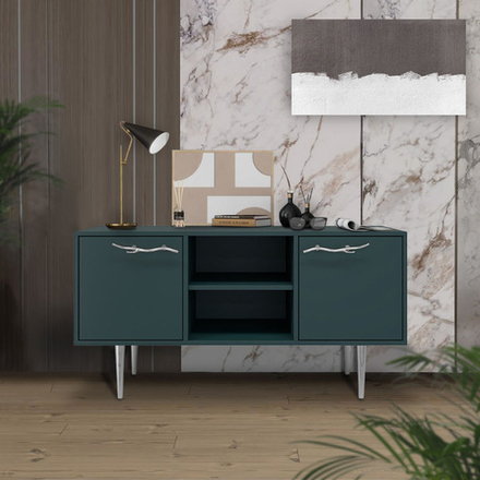 Тумба под ТВ Арт Колор matte 117см Стайл Сильвер Зеленый бирюзовый матовый