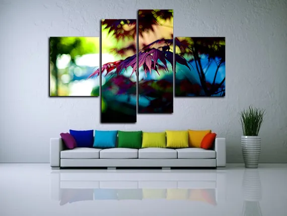 Модульная картина "Листья рябины"