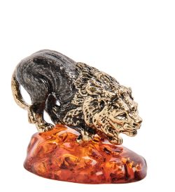 Народные промыслы AM-3159 Фигурка «Лев Скар» (латунь, янтарь)