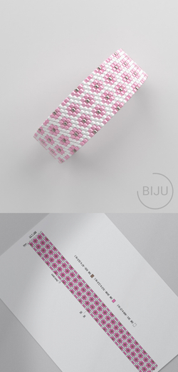 Схема PEYOTE, Схема браслета мозаичное плетение, узор из Miyuki Delica 11/0, файл PDF, №300