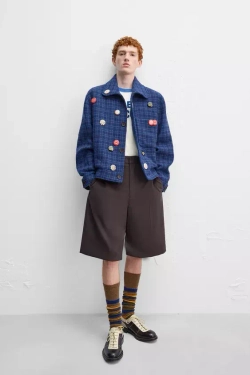 ZARA Х HARRY LAMBERT КУРТКА В КЛЕТКУ, СИНИЙ