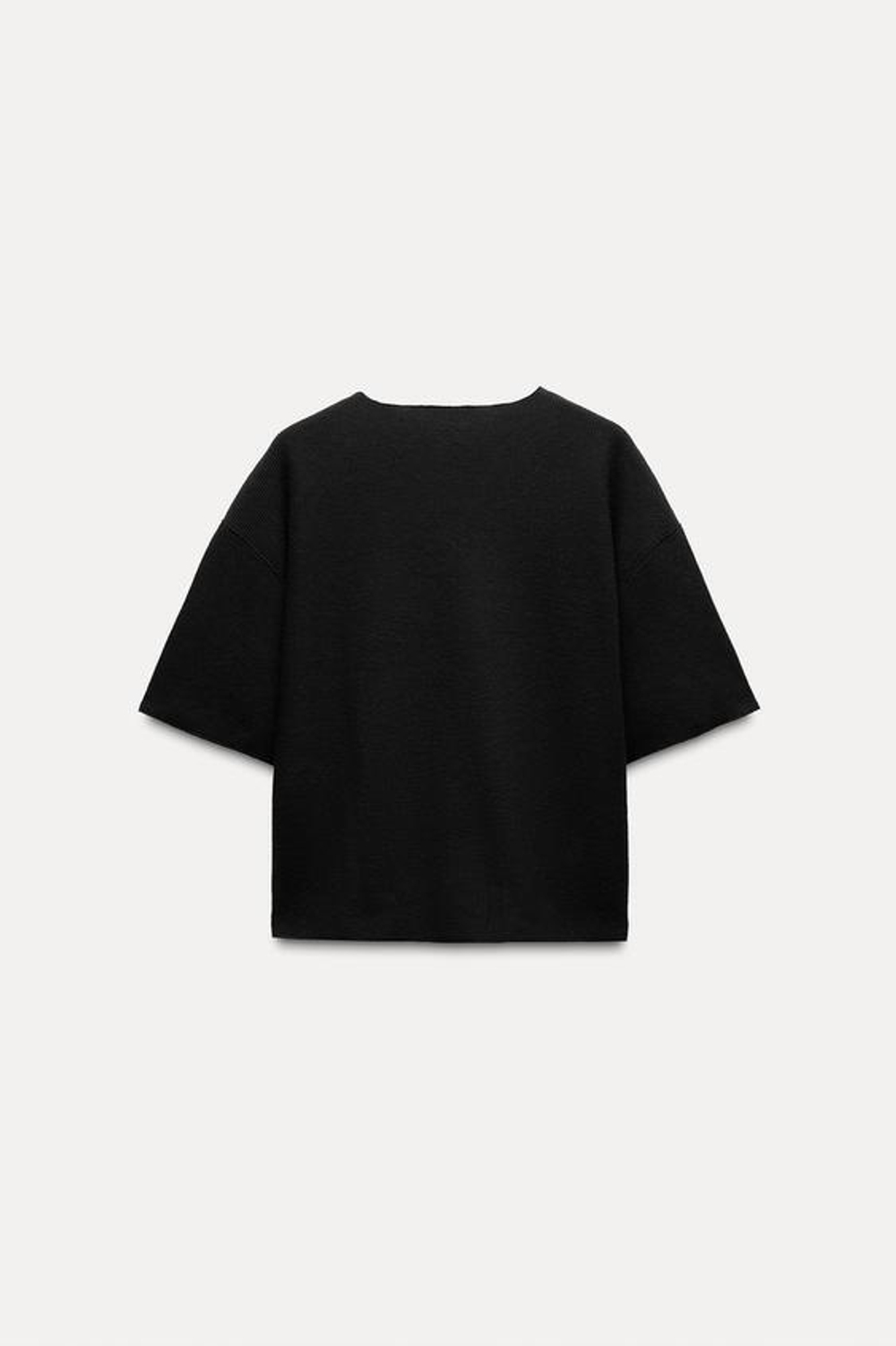 ZARA ТОП ИЗ МЯГКОЙ ТКАНИ В РУБЧИК, ЧЕРНЫЙ