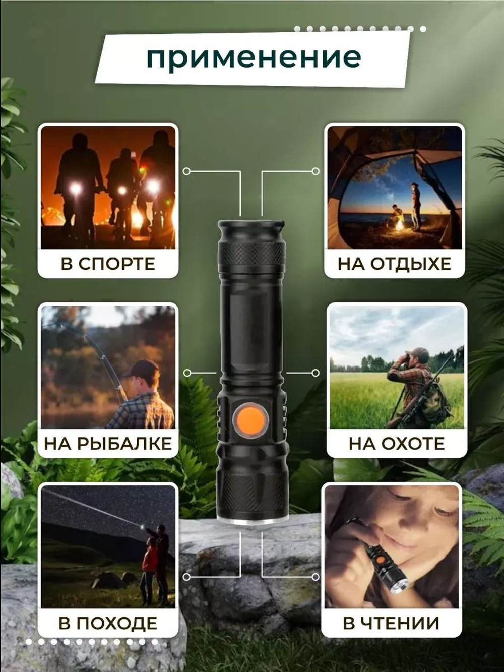 Фонарь светодиодный карманный с мощным светодиодом