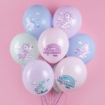 Шар (12''/30 см) Маленькие единороги, Ассорти, макарунс, 2 ст, 25 шт.