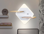 Настенный светодиодный светильник с выключателем, USB и полкой FW100 WH/WD белое/дерево LED 3000K/4200K/6400K 12W 340*250*105