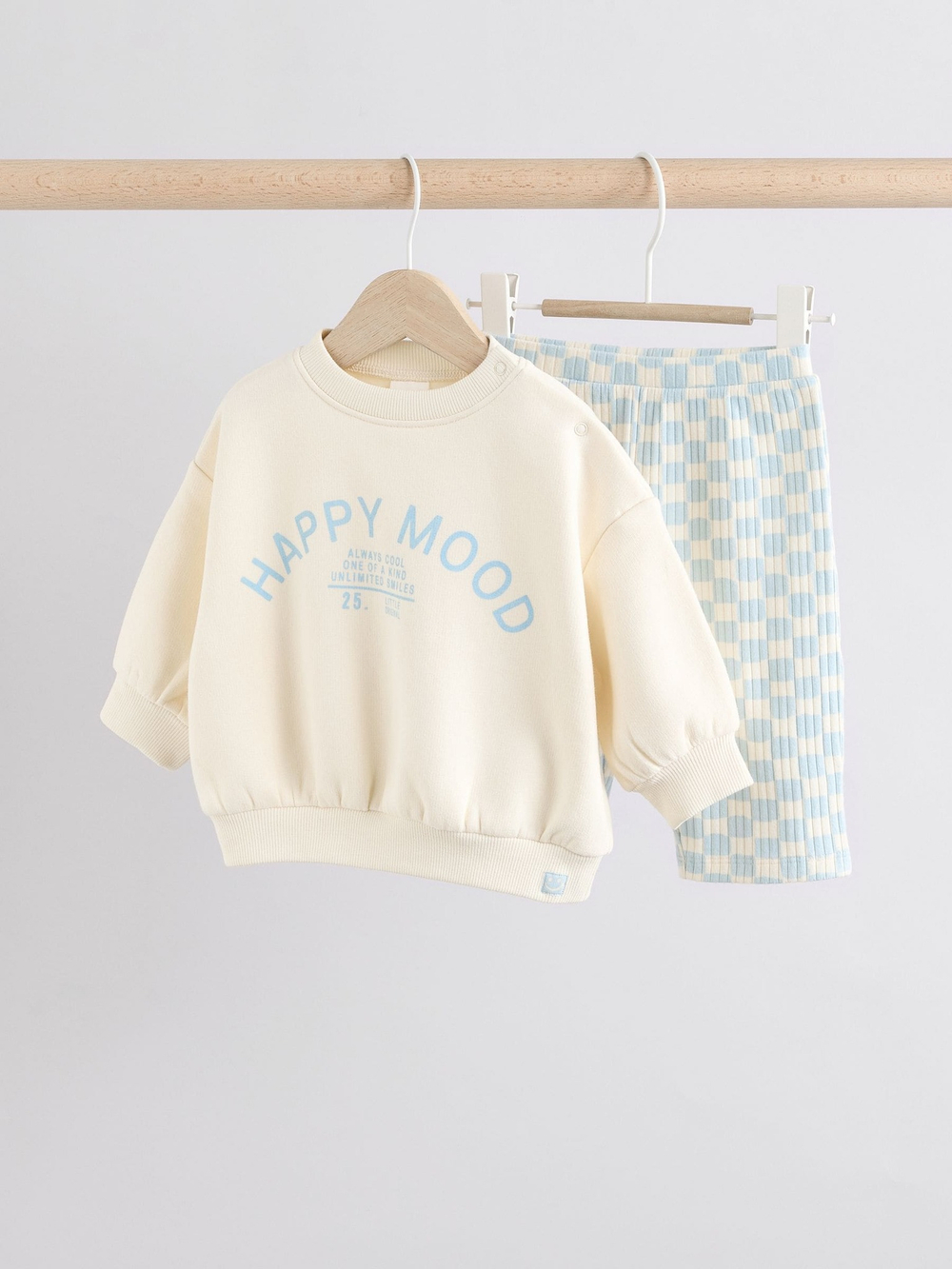 Толстовка и легинсы в комплекте для малышей Next E48-228, Молочный, Голубой