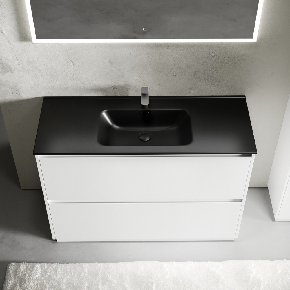 Тумба с раковиной Sancos Libra Floor 120 см LB120F-1W глянцевый белый