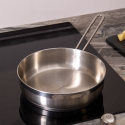 СКОВОРОДА AGNESS PROFESSIONAL 22Х6 СМ,2,3 Л ВЫСОКОКАЧЕСТВЕННАЯ НЕРЖ СТАЛЬ 18/10 ИНДУКЦИОННОЕ ДНО