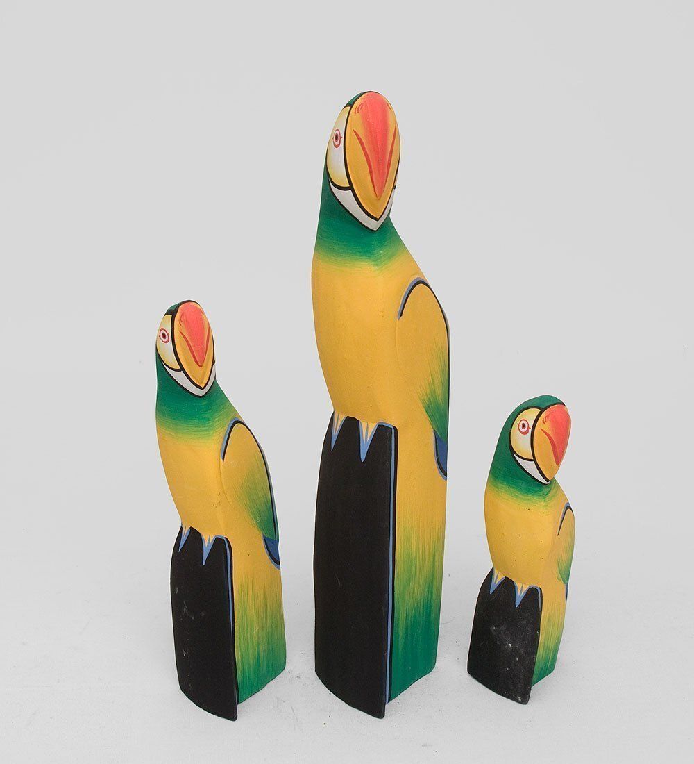 Decor and Gift 90-058 Статуэтка «Зеленый Попугай» набор из трех 40,30,20 см