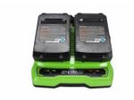 Зарядное устройство на 2 аккумулятора Greenworks G24C,2931907,24v
