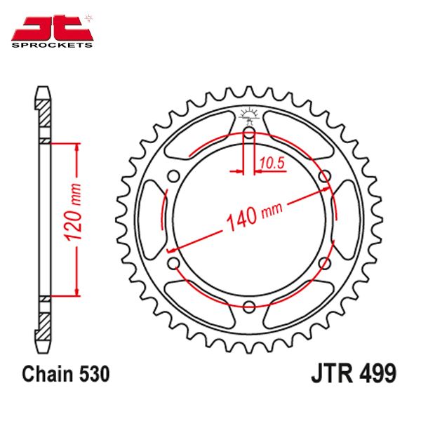 JT JTR499.43 звезда задняя (ведомая), 43 зуба