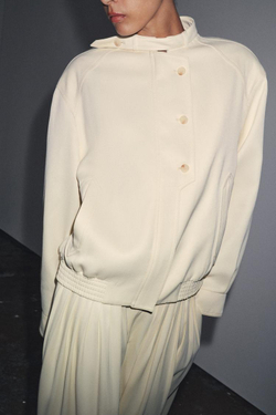 ZARA КУРТКА С ПУГОВИЦАМИ — ZW COLLECTION, ЭКРЮ