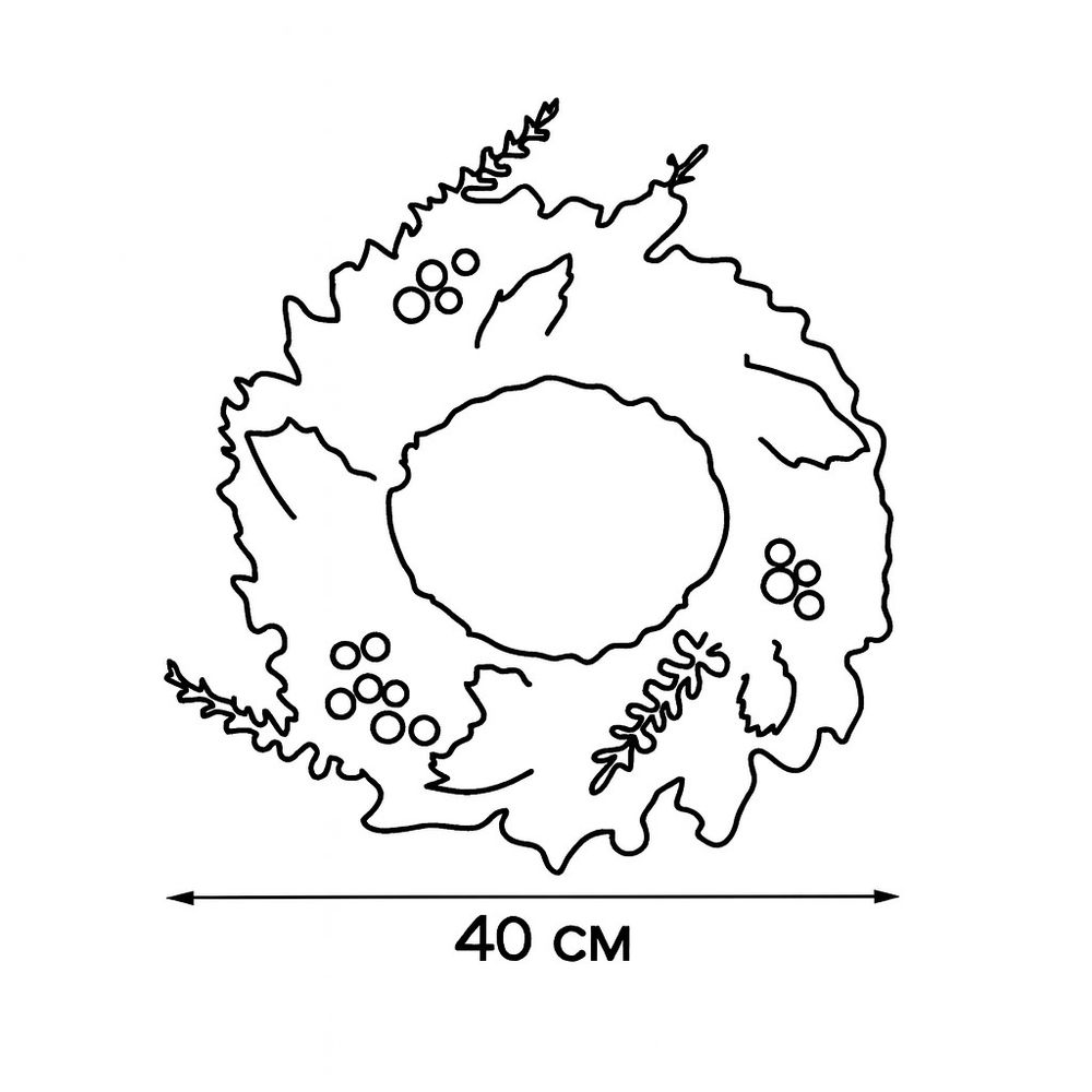 ULD-T4040-020-SNA-3AA WARM WHITE IP20 WREATH Украшение светодиодное Венок. на батарейках 3АА не в-к. 40х40см. 20 светодиодов. Теплый белый свет. TM Uniel