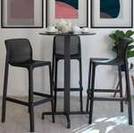 Стул пластиковый барный Nardi Net Stool, антрацит
