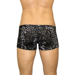 Мужские трусы боксеры черные с принтом под велюр Romeo Rossi Black Boxer RR00222