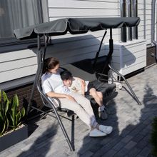 Качели садовые 3-местные (зеленый/белый)