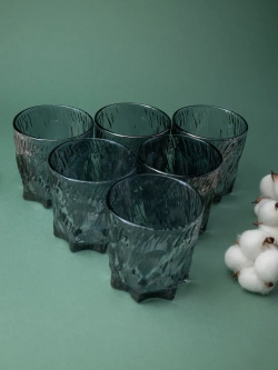 Стаканы для виски, 6 шт. Черный лед, 260 мл.