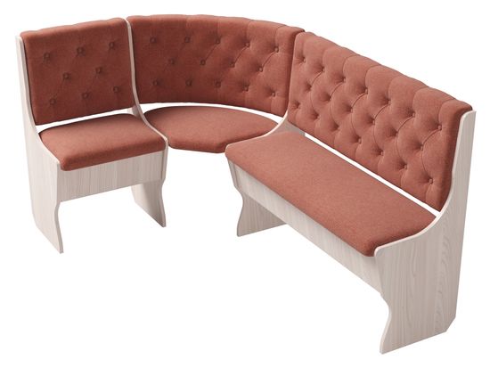 Диван угловой bravo "Оливьер" (Вишня Хансен/Рогожка Bjork Coral (AT)) -G/Л3