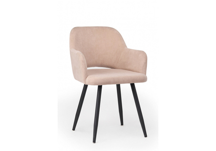 Стул на металлокаркасе Woodville Эолин латте (glory 10), черный, ножки черные