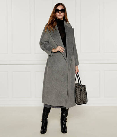 Хлопковое пальто Weekend MaxMara - серый(250161026)
