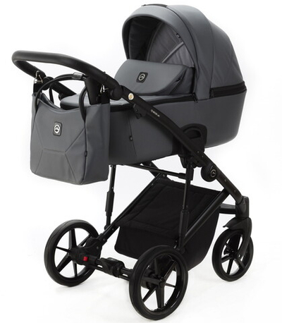 Детская коляска Adamex Mobi Deluxe 2 в 1 M-SA32 (СЕРАЯ КОЖА)