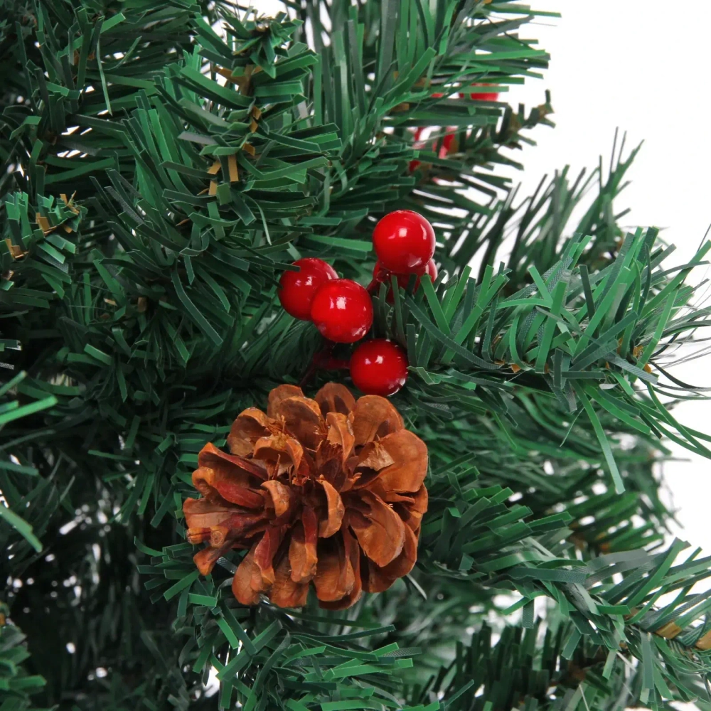 Ёлка «Финская» 120 см, ПВХ, шишки, ягоды (366 веток)