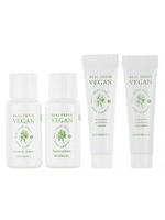 DEOPROCE Средства для лица с растительным комплексом / Real Fresh Vegan Mini Kit, набор 30мл/30мл/10мл/10мл
