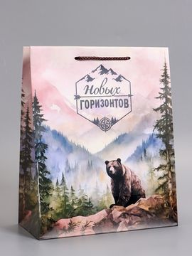 Пакет подарочный ламинированный «Северный характер», 26×12×32 см