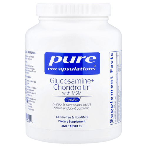 Pure Encapsulations, глюкозамин, хондроитин и МСМ, 360 капсул