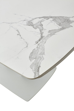 Стол ALATRI 120 GLOSS STATUARIO WHITE SOLID CERAMIC / WHITE, ®DISAUR