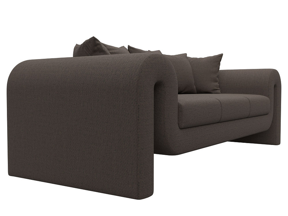 Диван прямой Волна, Амур 05 коричневый, Рогожка, 124034