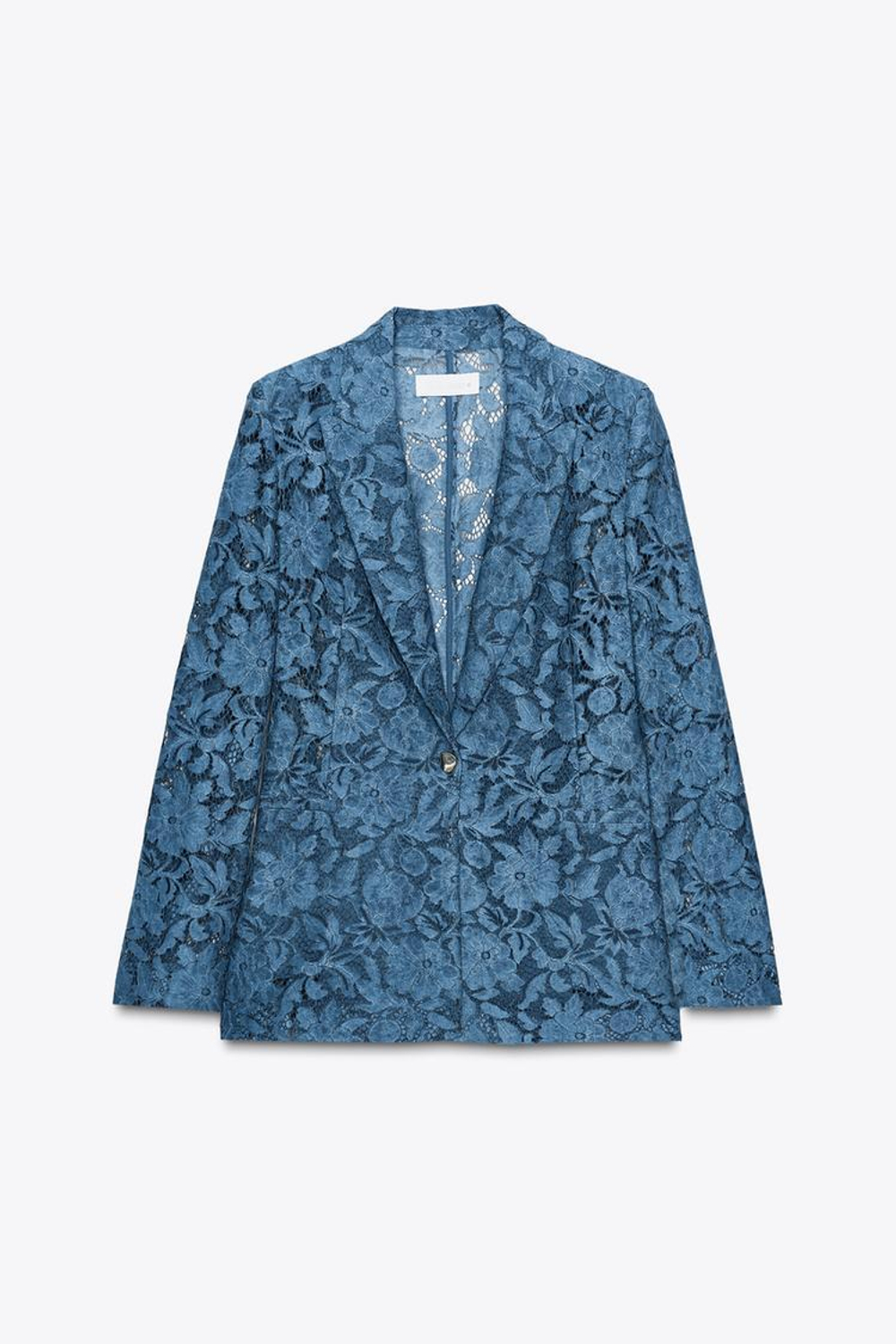 ZARA БЛЕЙЗЕР ИЗ КРУЖЕВА, СИНИЙ