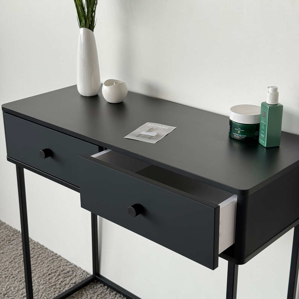 Туалетный столик консоль ROYAL 5311 эко (Черный-Черный-р.черная)