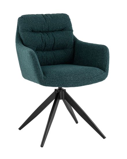 Стул обеденный поворотный Amy сине-зеленый букле