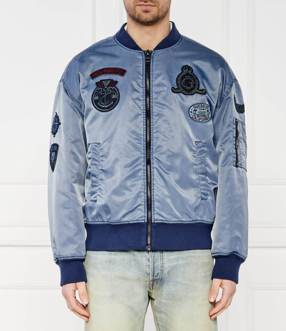 Куртка бомбер ACE TWILL WASHED BOM GUESS - голубой(M4GL10 WFA20)