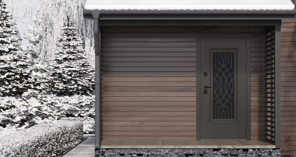 Стальная дверь Таганай с окном и английской решеткой (терморазрыв 3к)