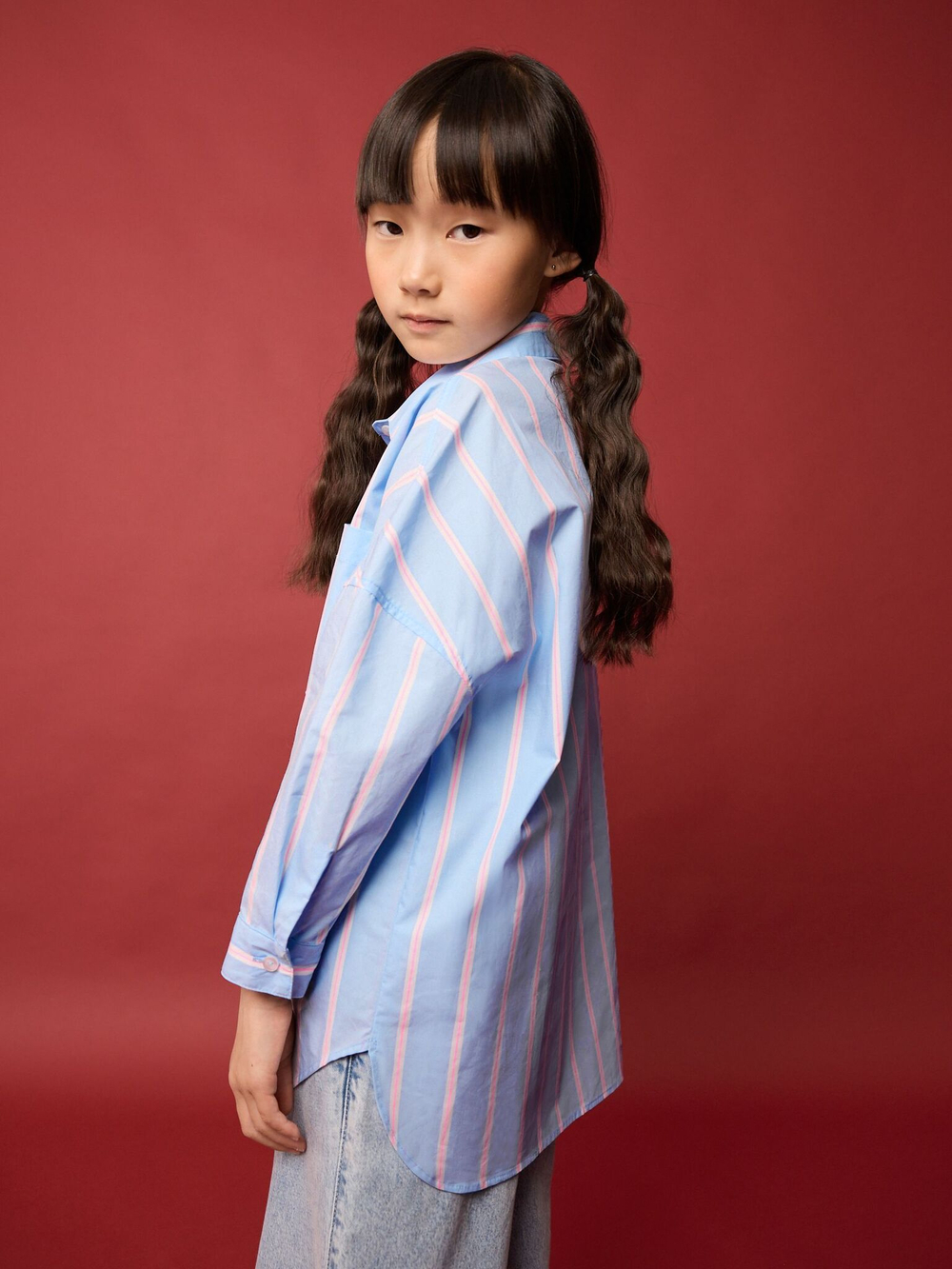 Рубашка для девочки Next E76-899, Голубой