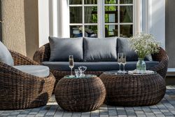 "Барселона" лаунж-зона из искусственного ротанга, цвет коричневый