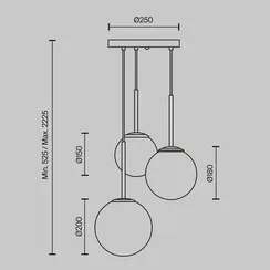 Подвесной светильник Базовая форма / Basic form E14х3 Maytoni mod321pl-03w