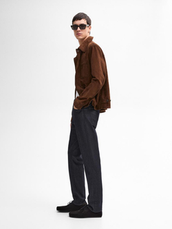 Massimo Dutti Зауженные джинсы с эффектом потертости, индиго